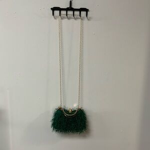GREEN FUZZY PURSE